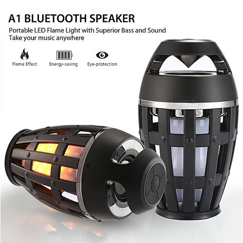 Flame Atmosphere Wireless Speaker Portable V4.2 Bluetooth Speaker With LED Flickers Flame Light Wireless Stereo Super Bass And Sound For Iphone Ipad Android, Outdoor Camping, Bedroom, Restaur HT-S