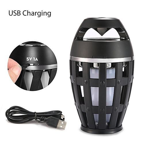 Flame Atmosphere Wireless Speaker Portable V4.2 Bluetooth Speaker With LED Flickers Flame Light Wireless Stereo Super Bass And Sound For Iphone Ipad Android, Outdoor Camping, Bedroom, Restaur HT-S