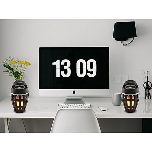 Flame Atmosphere Wireless Speaker Portable V4.2 Bluetooth Speaker With LED Flickers Flame Light Wireless Stereo Super Bass And Sound For Iphone Ipad Android, Outdoor Camping, Bedroom, Restaur HT-S