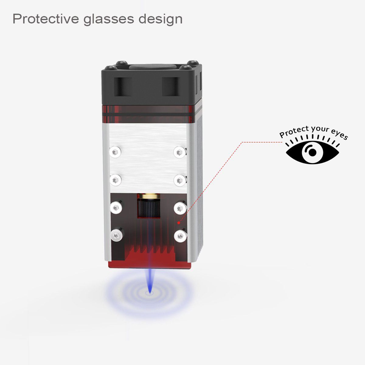 Upgraded 30W Focusable Laser Module Kit Optimized Air Assist