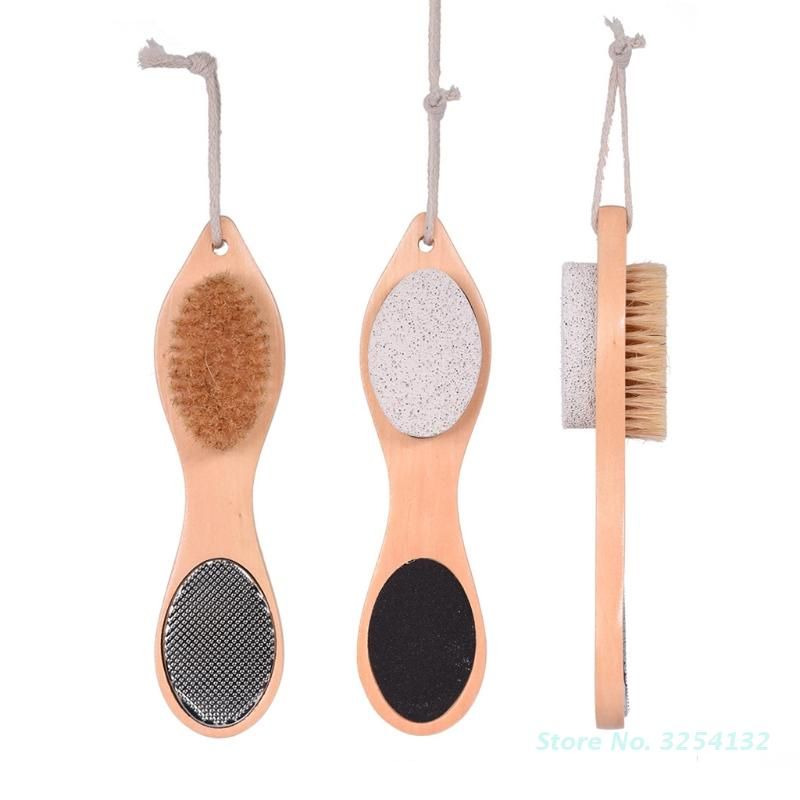 1pcs 4 In 1 Foot File Brush Double Sided Callus Remover Dead Skin Crack Exfoliator Rasp Scrubber Pumice Stone Pedicure Tool