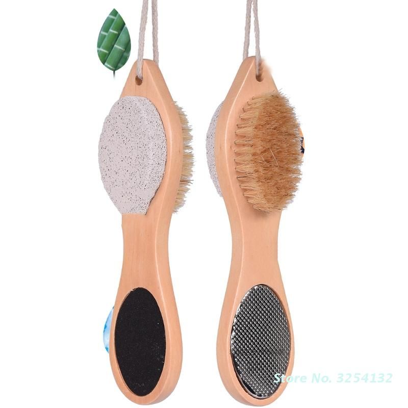 1pcs 4 In 1 Foot File Brush Double Sided Callus Remover Dead Skin Crack Exfoliator Rasp Scrubber Pumice Stone Pedicure Tool