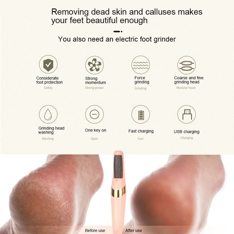 Electric Foot Grinder Beautiful Foot Exfoliator Care Tool Automatic Foot Rubbing Pedicure Pedicure Tool Portable Pedicure