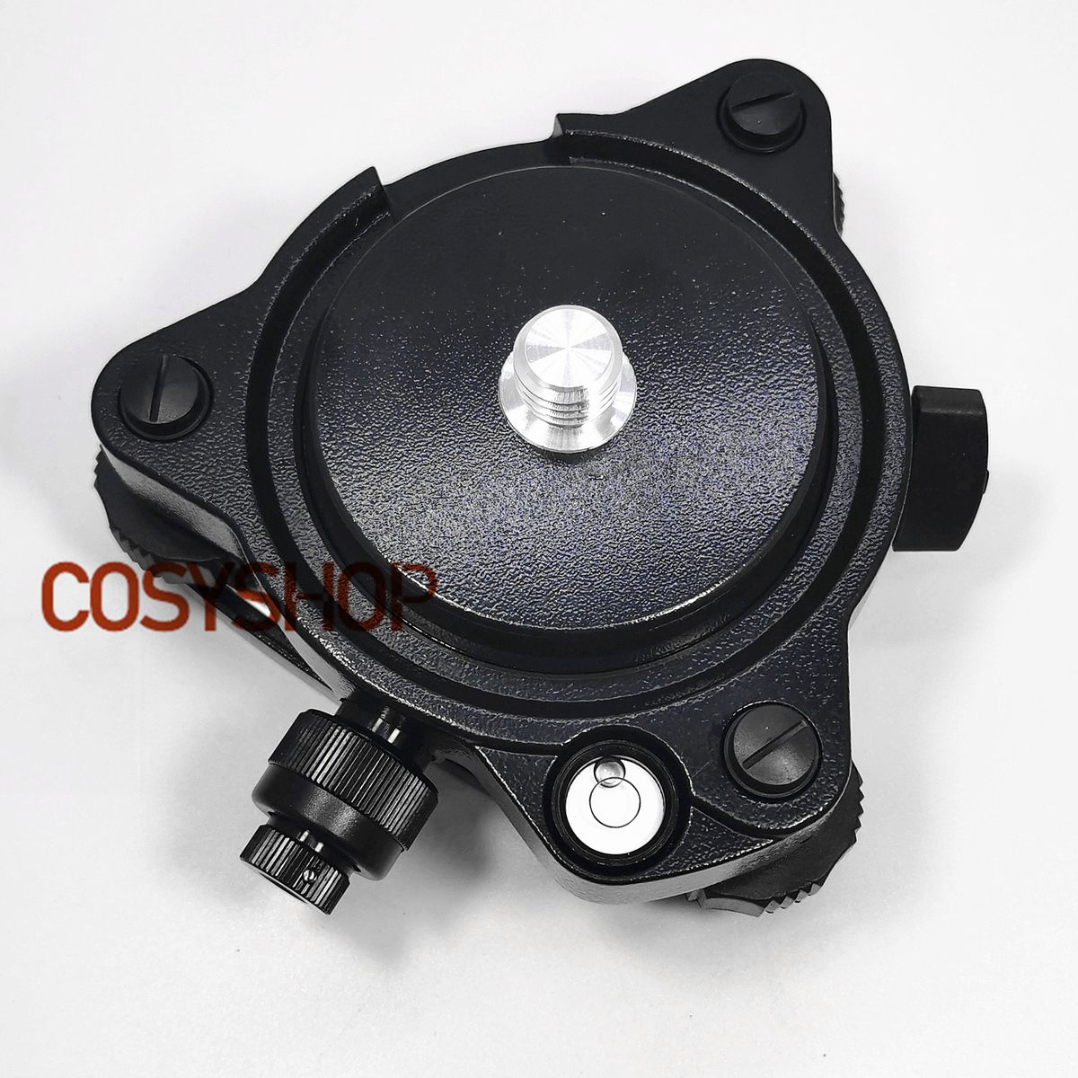 Black Tribrach With Optical Plummet & GPS Tribrach Adapter Carrier With 5/8"x11 Mount Rotate Screw For Total Station GPS GNSS-Tribrach And Adapter