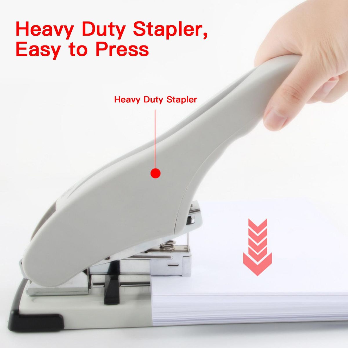 Heavy Duty Stapler 100 Sheet Capacity Durable Desktop Stapler Reduced Effort Paper Binding Stapling Machine for Home Office School Stationery Supplies