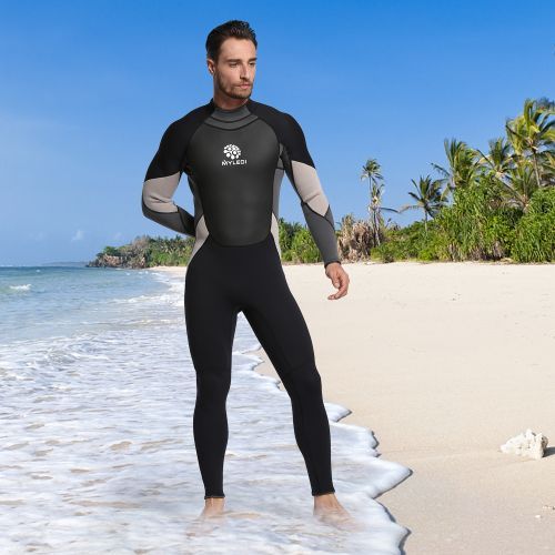 Men's 3mm Back Zip Full Body Wetsuit Swimming Surfing