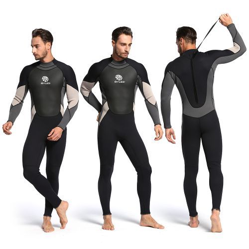 Men's 3mm Back Zip Full Body Wetsuit Swimming Surfing