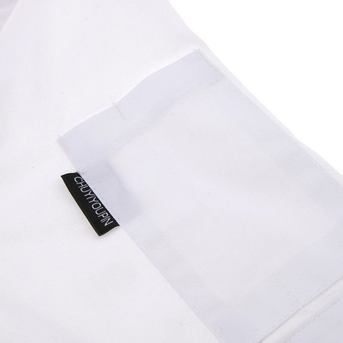 Unisex Simple Solid Chef Jackets Breathable Short Sleeves Shirt White