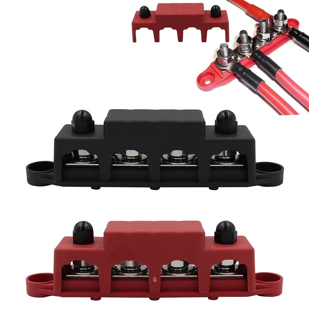 4Pcs M8+M10 250A 4 Post Terminal Studs Busbar Power