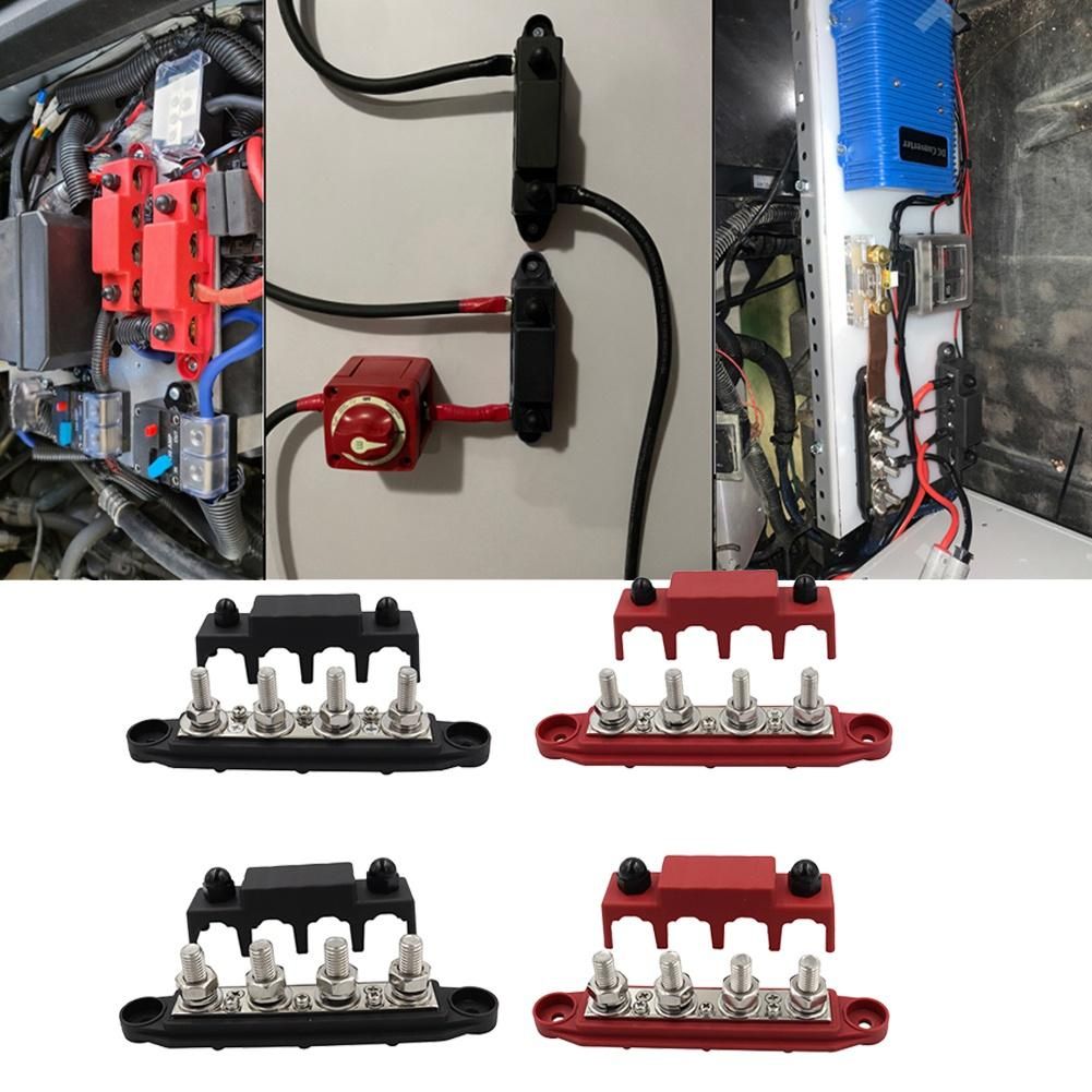 4Pcs M8+M10 250A 4 Post Terminal Studs Busbar Power