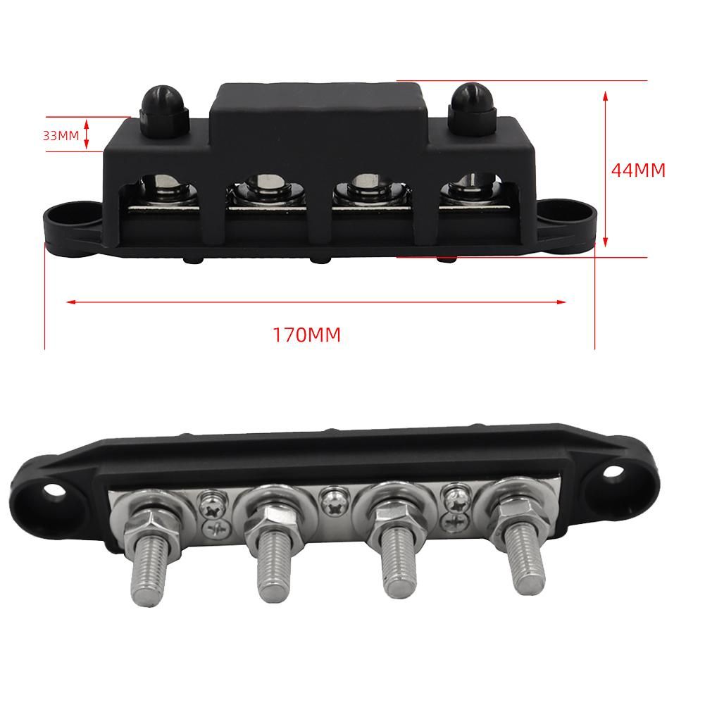 4Pcs M8+M10 250A 4 Post Terminal Studs Busbar Power