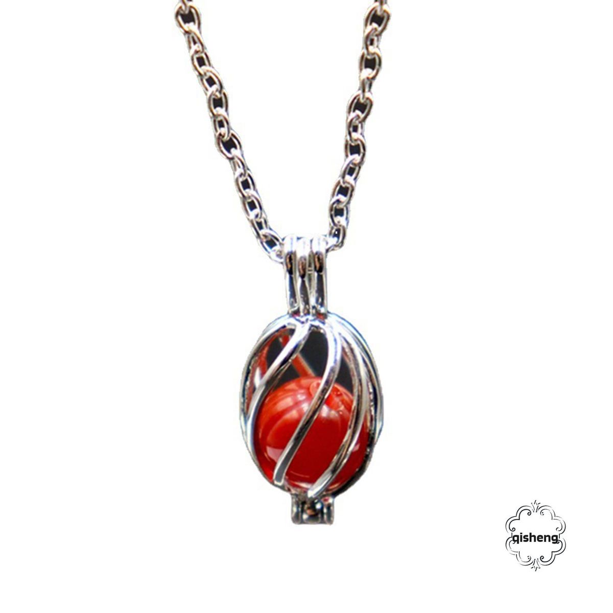 Natural Red Agate Beads Pendant Necklace Personalized