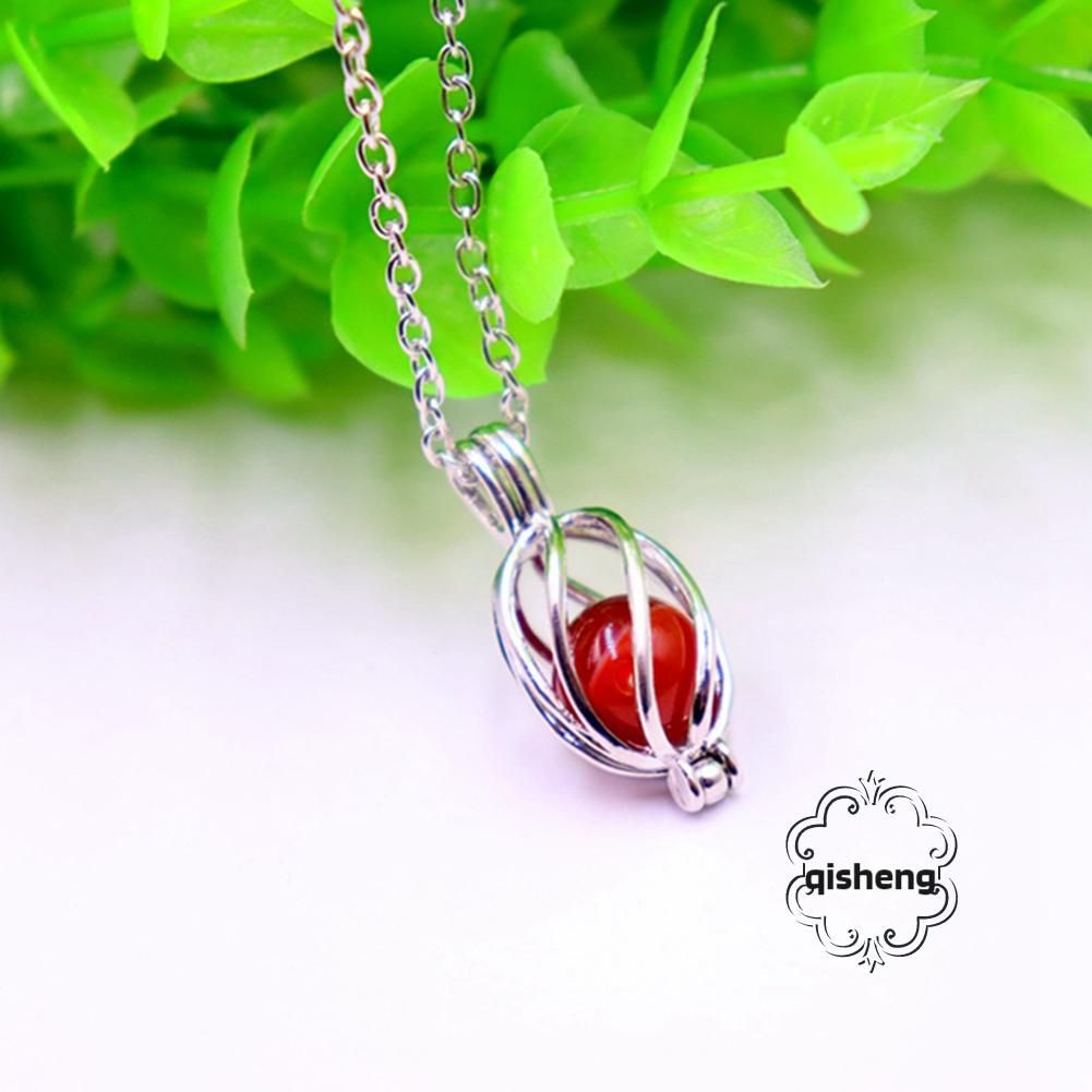 Natural Red Agate Beads Pendant Necklace Personalized