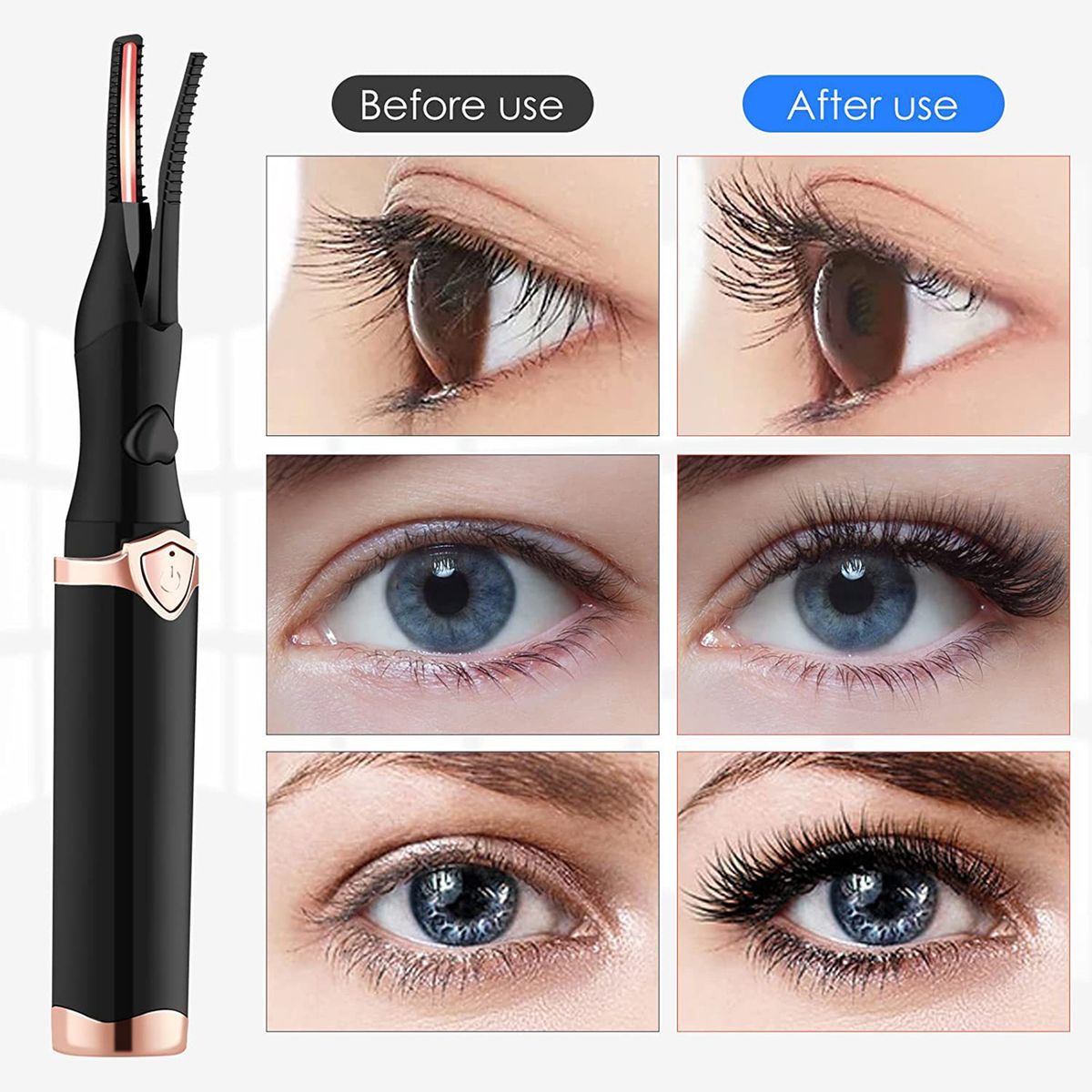 2 In 1 Electric Eyelash Curler Portable Rechargeable Heated