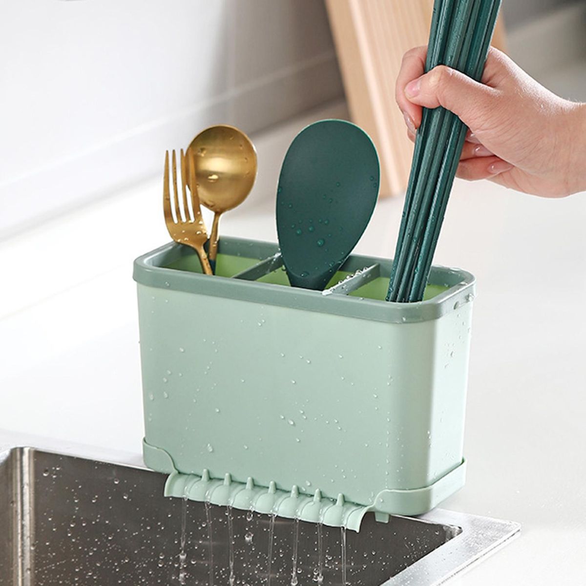 Chopstick Case Spoon Fork Chopstick Organizer Green