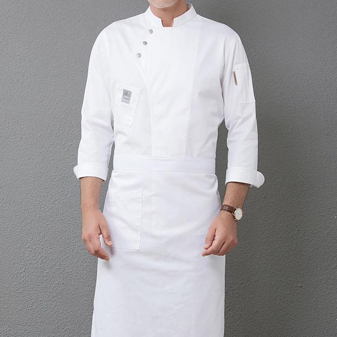 Unisex Chef Jackets Coat Long Sleeves Shirt Kitchen Uniform White XXL