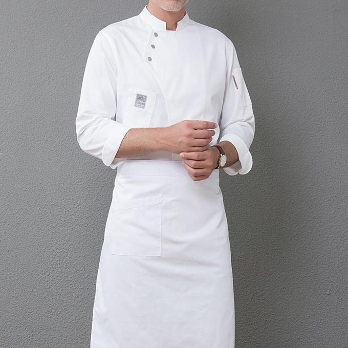 Unisex Chef Jackets Coat Long Sleeves Shirt Kitchen Uniform White XXL