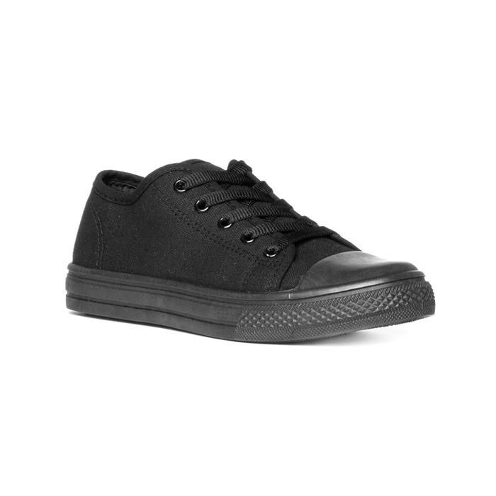 Black Canvas Flatform Trainers