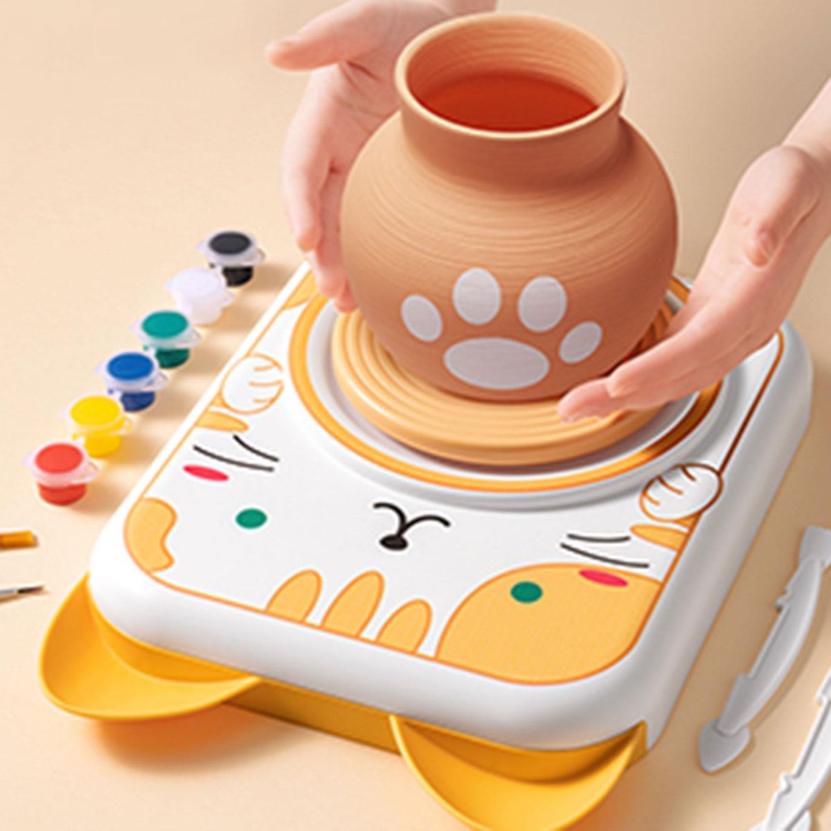 Electric Pottery  Tool, Ceramic Orange Cat