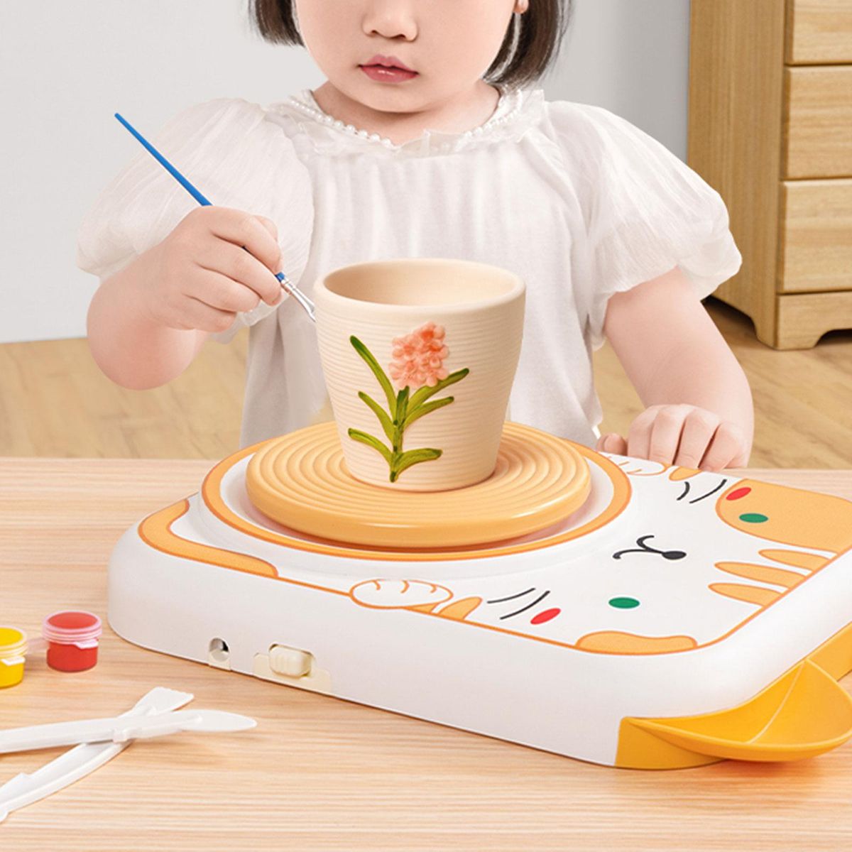 Electric Pottery  Tool, Ceramic Orange Cat