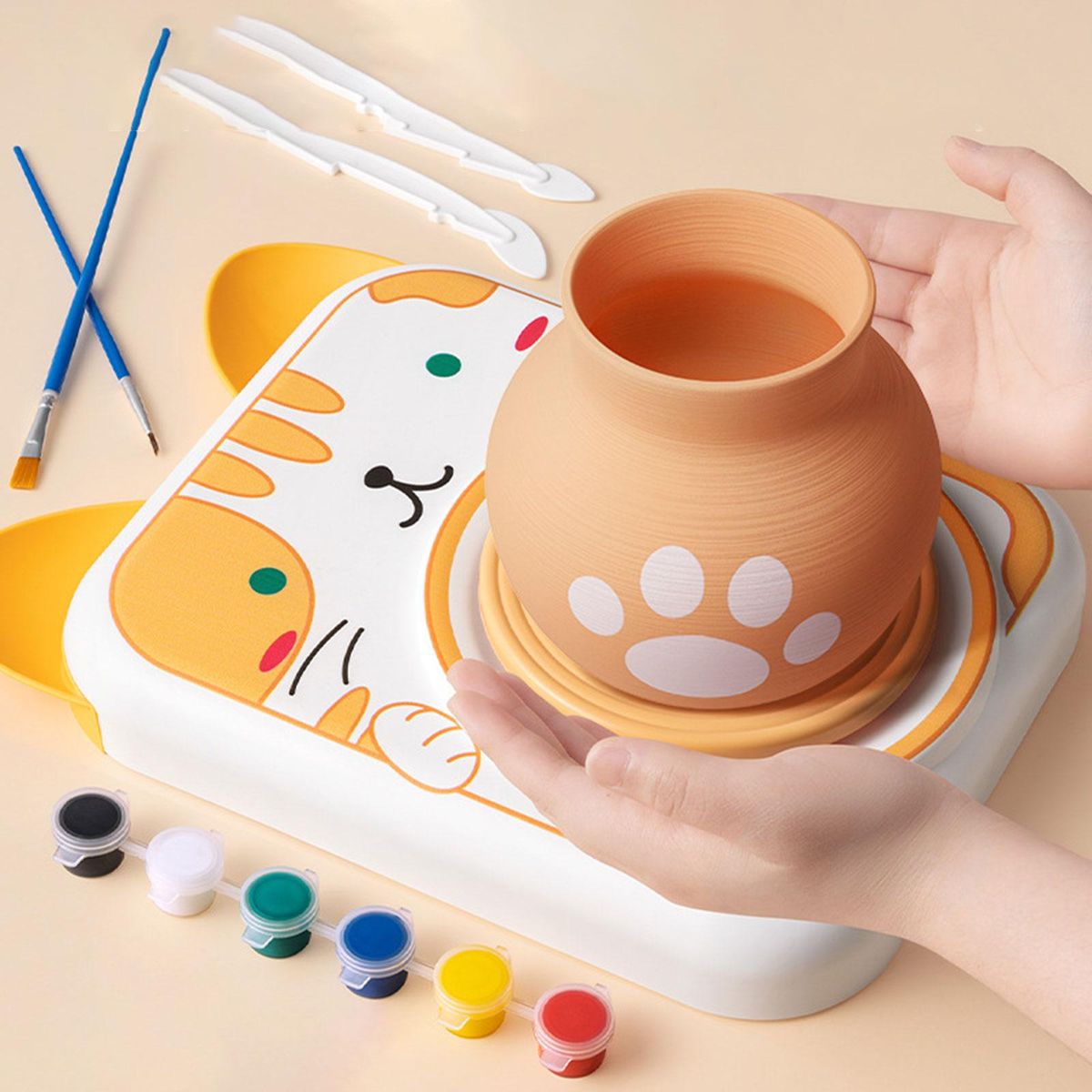 Electric Pottery  Tool, Ceramic Orange Cat