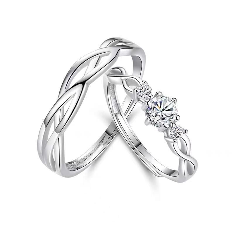 Couple Rings Jewellry 925 Silver 2 PCS