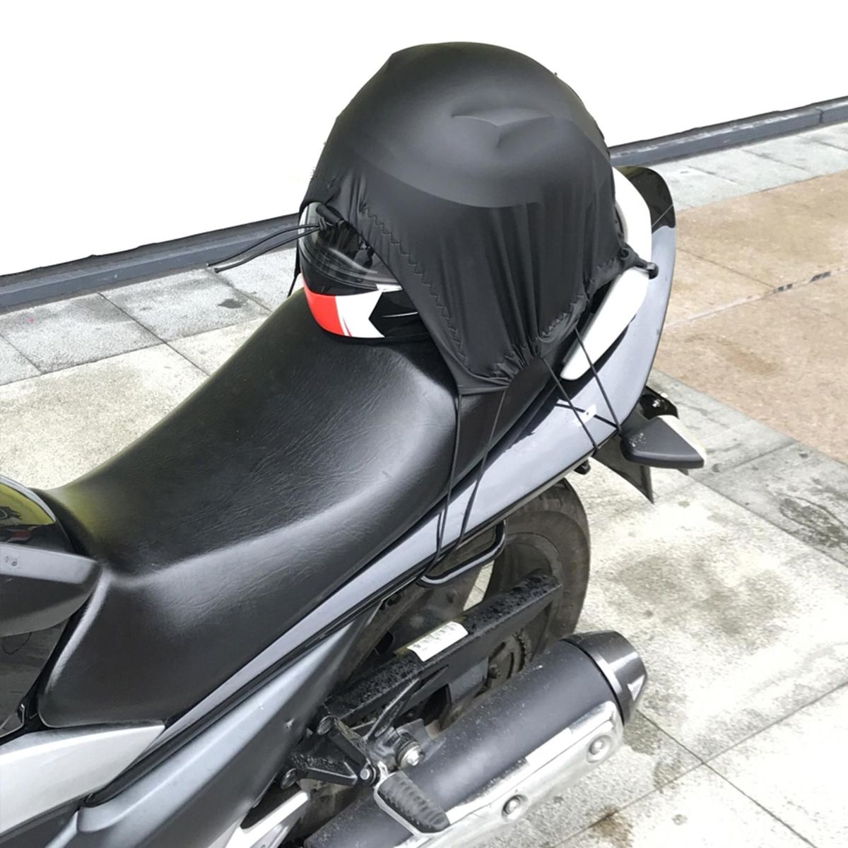 Motorcycle Rear Shelf Cover Trunk Seat Rear Rack Waterproof Luggage Cover Elastic Motorbike Luggage Cover for Keeping   Items Secure (Black) M/L