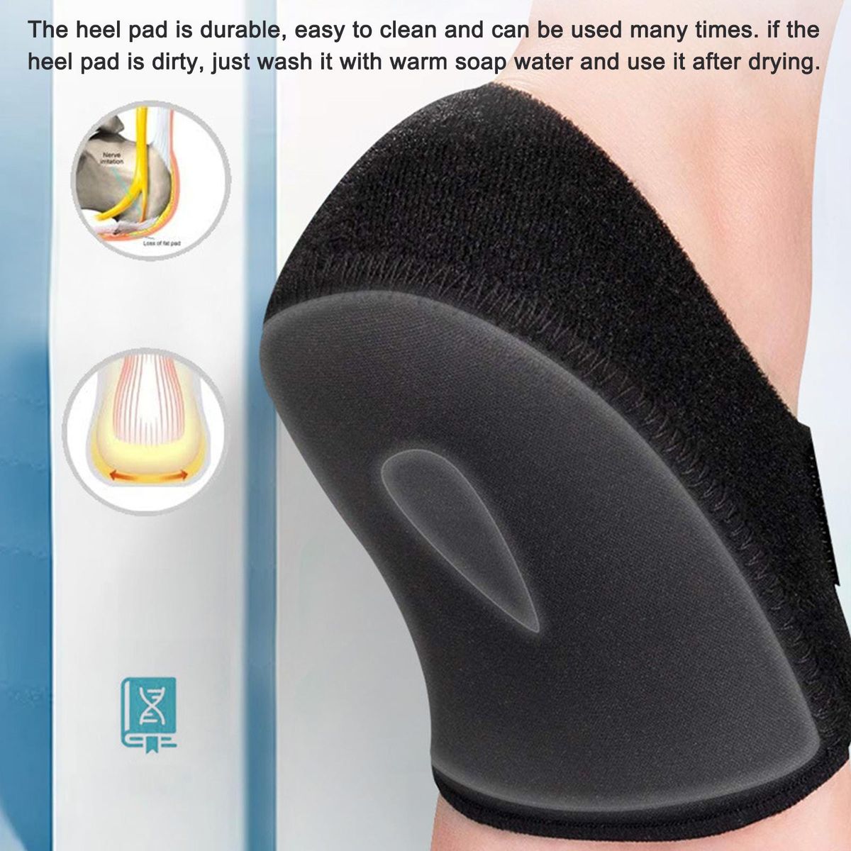 1 Pair Foot Heel Cushions Protectors Plantar Fasciitis Heel Silicone Pads Heel Cushion Inserts Heel Cups Adjustable Breathable Heel Support for Cracked Dry Achilles Heels Heel Pain Relief