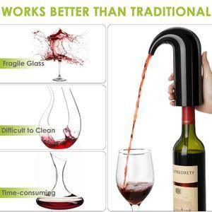 Electric Wine Pourer Wine Aerator Portable Pourer Instant Wine Decanter Dispenser Pump One Touch Automatic USB Rechargeable