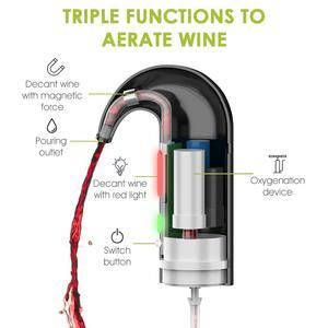 Electric Wine Pourer Wine Aerator Portable Pourer Instant Wine Decanter Dispenser Pump One Touch Automatic USB Rechargeable