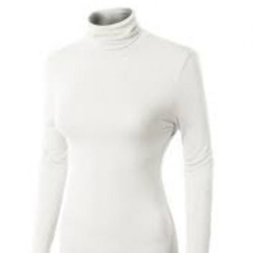 Turtle Neck Long Sleeve For Female - White
