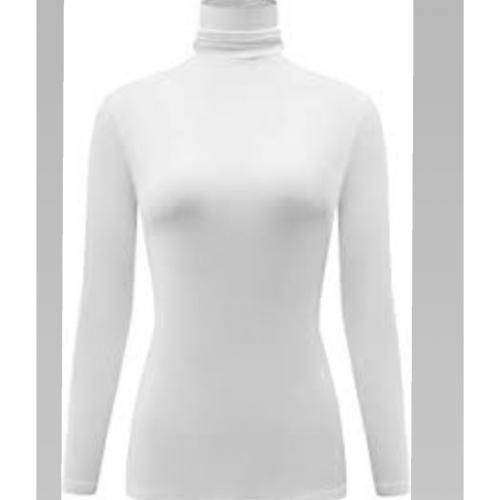 Turtle Neck Long Sleeve For Female - White
