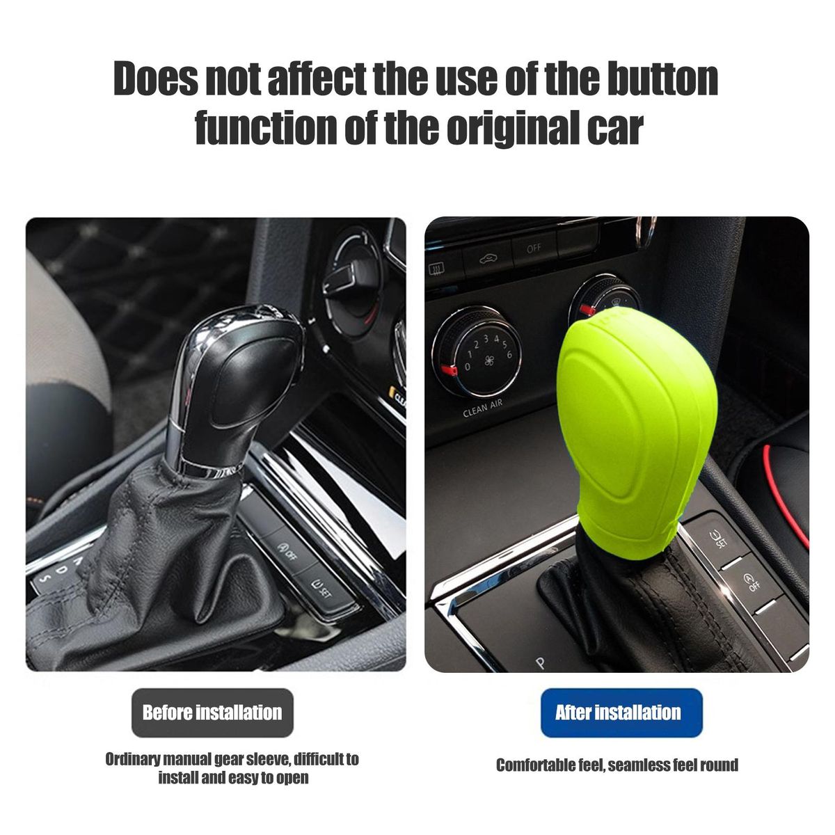 Silicone Shifter Cover Silicone Car Gear Shift Knob Cover Set for Vw Green
