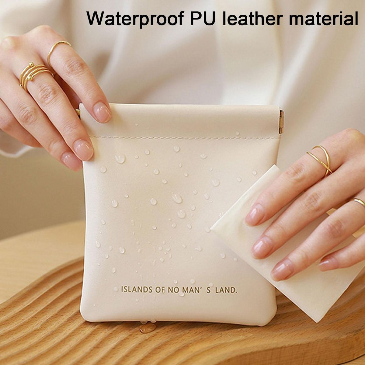 Lipstick Storage Bag Chic Mini Waterproof Cosmetic Bag with for Makeup White