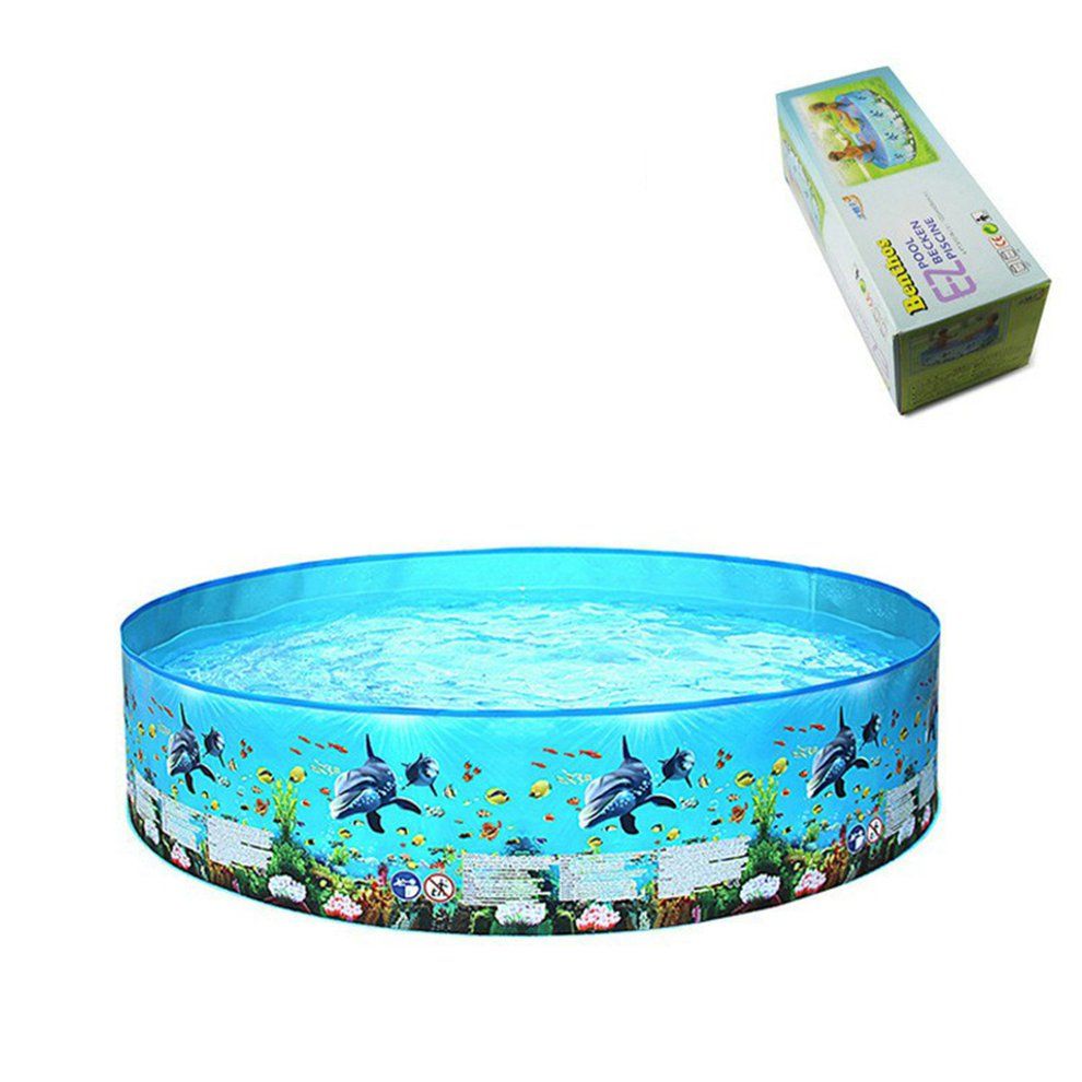 Swimming Pools Above Ground Folding Round Bathing Tub Outdoor Blow Up Pool-blue-152*25  M