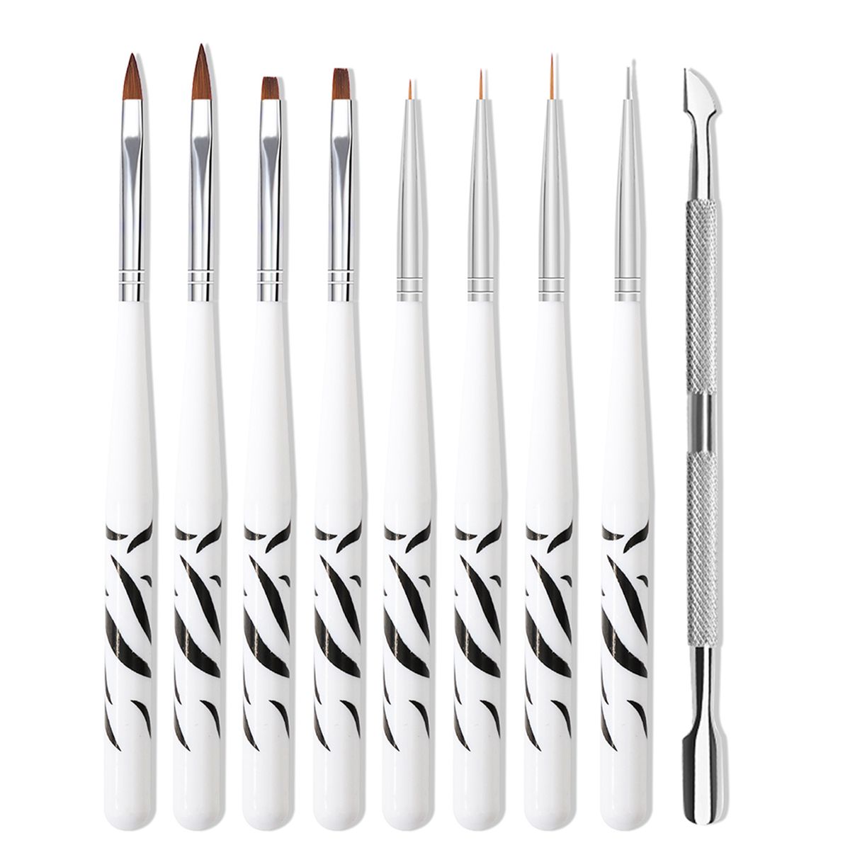 9PCS Nail Art Tools Polish Gels Liner Pen Nail Painting Pen