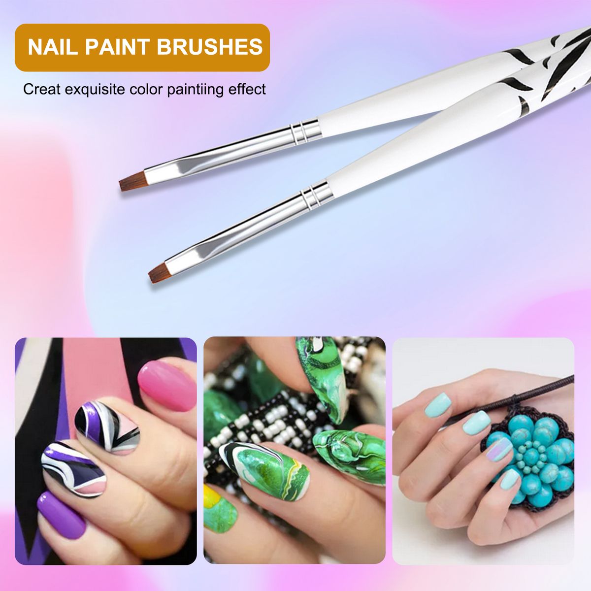 9PCS Nail Art Tools Polish Gels Liner Pen Nail Painting Pen