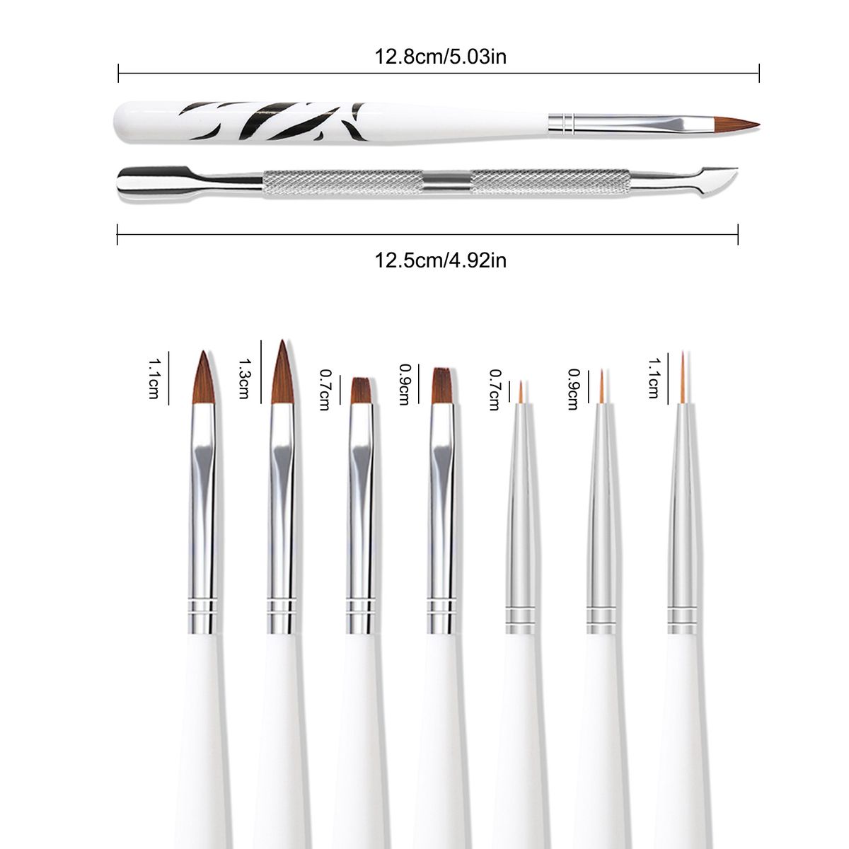 9PCS Nail Art Tools Polish Gels Liner Pen Nail Painting Pen