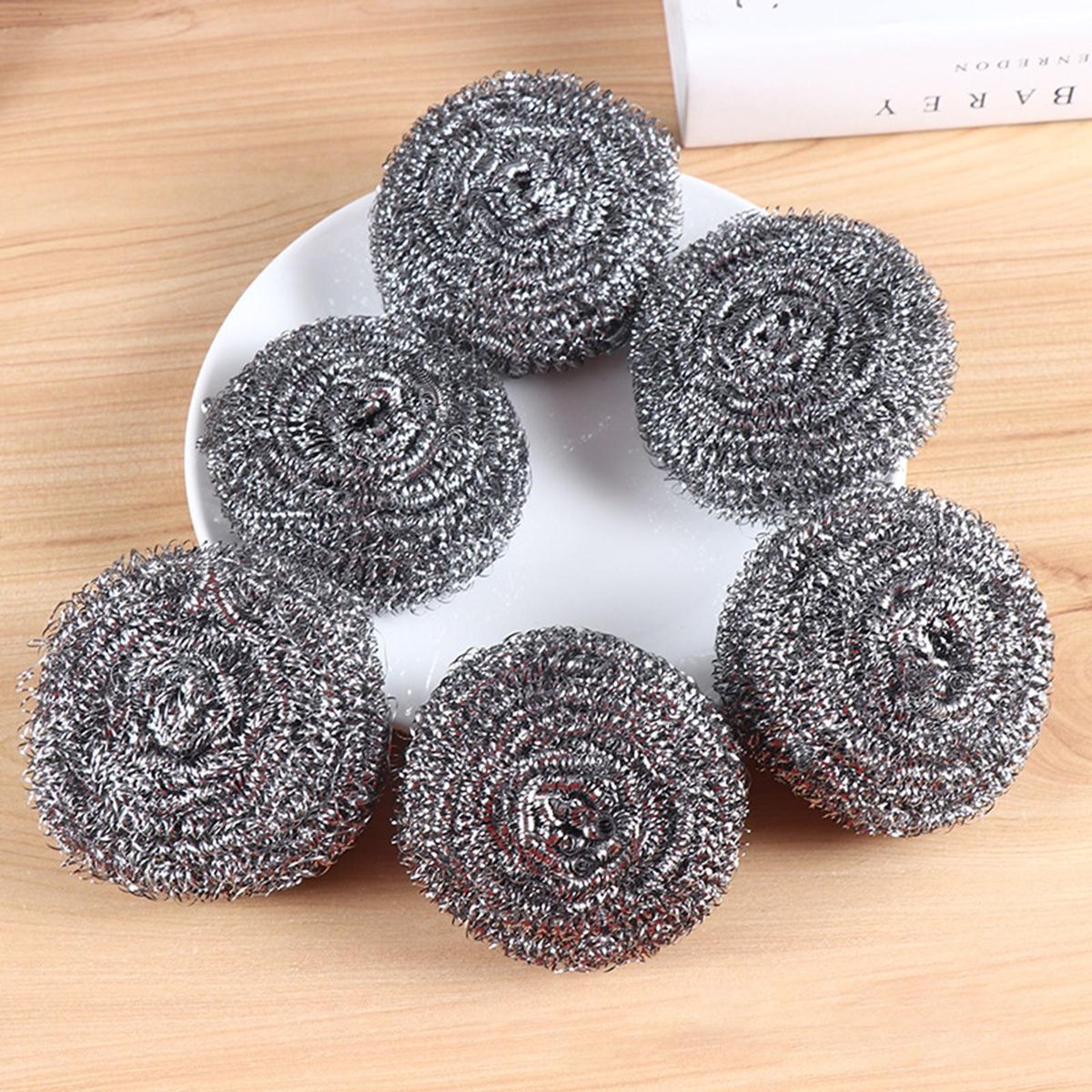 124Pcs Cleaning Brush Kitchen Pot Brush Steel Wire Ball Cleaner