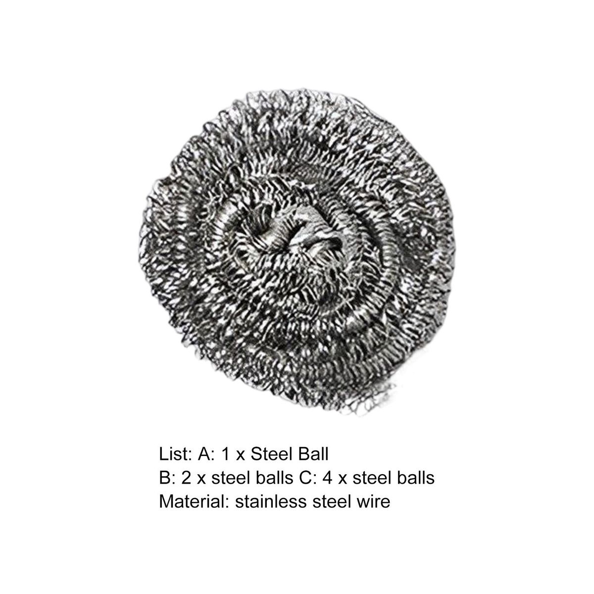 124Pcs Cleaning Brush Kitchen Pot Brush Steel Wire Ball Cleaner