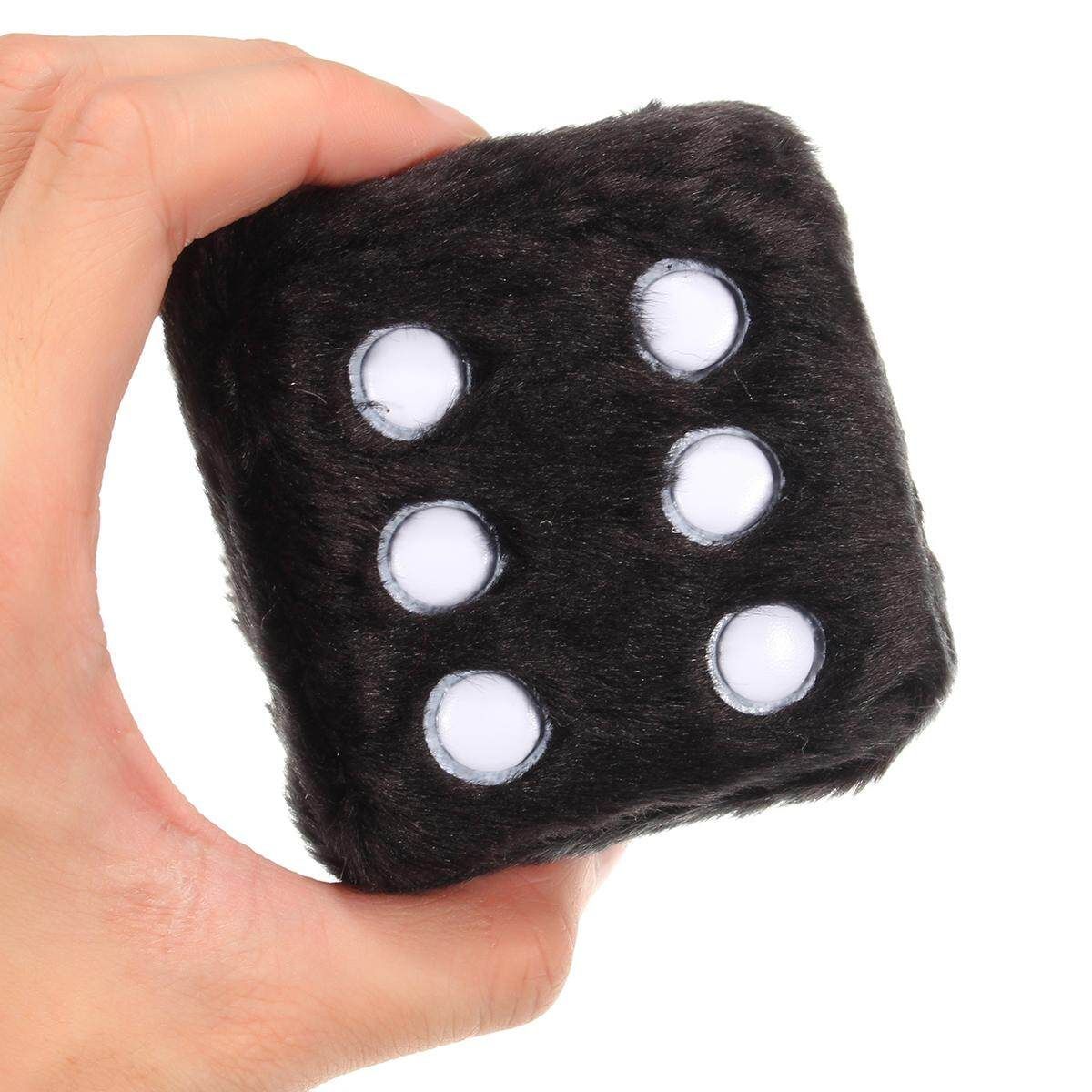 Zone Tech Vintage Car Red Hanging Mirror 2.75" Fuzzy Dice A Pair Black (black)