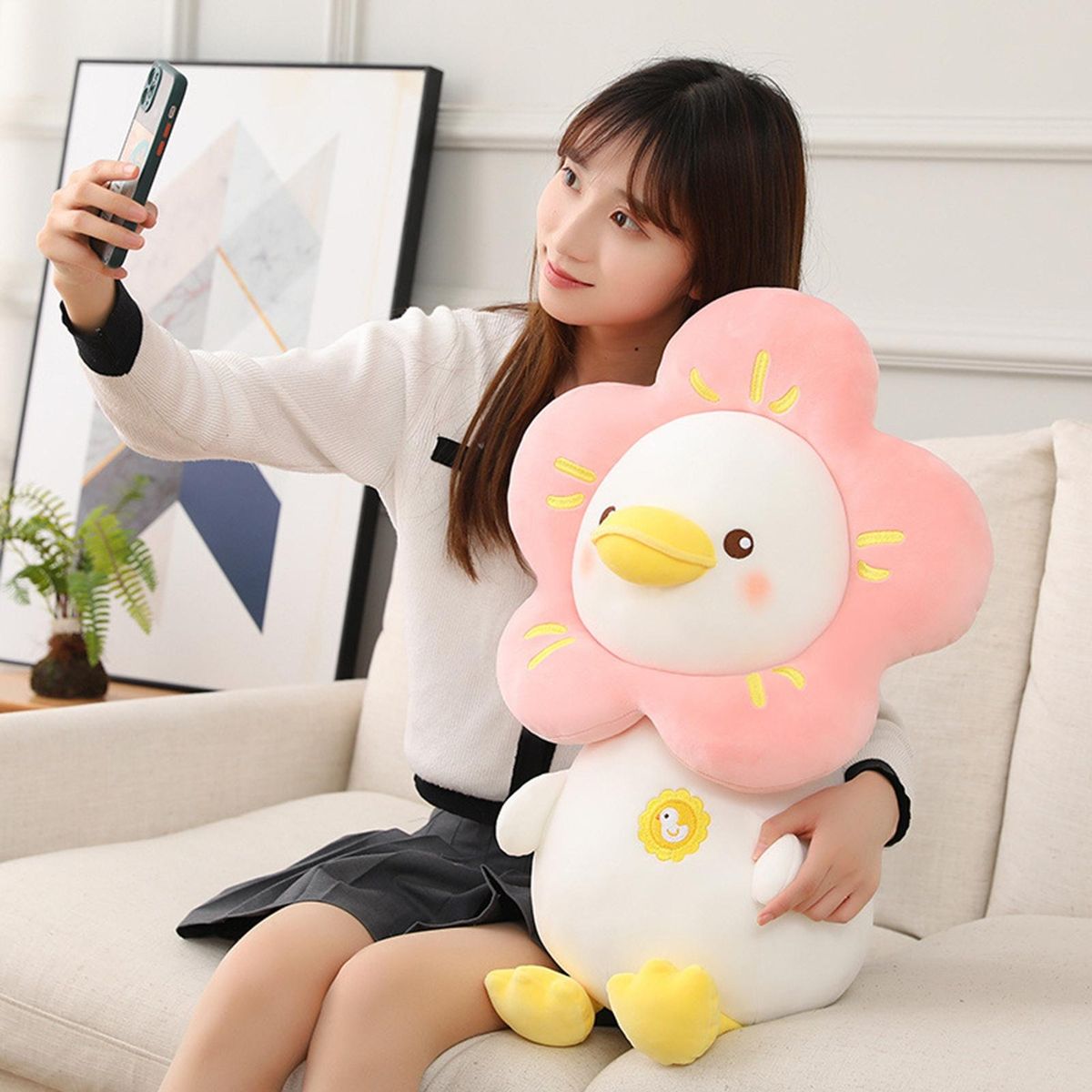 Duck Plush Toy Cartoon Duck Doll Animal Doll Plush Toy Pink