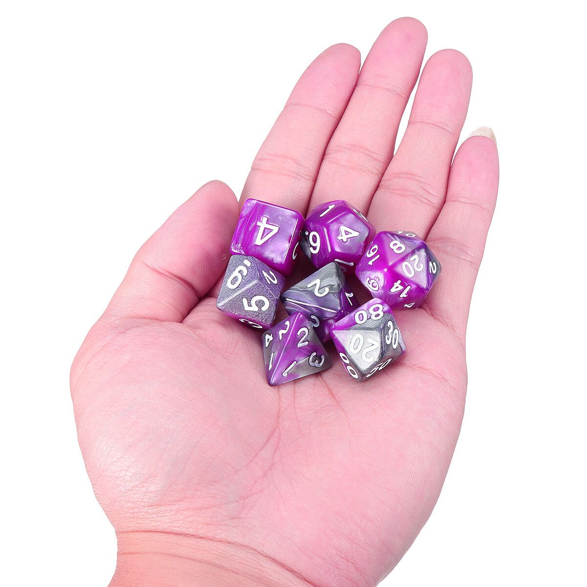 7pcs/set Polyhedral Gemini Dice Nebula Effect Mix Set Dungeons And DragonsWith Bag RPG DnD TRPG