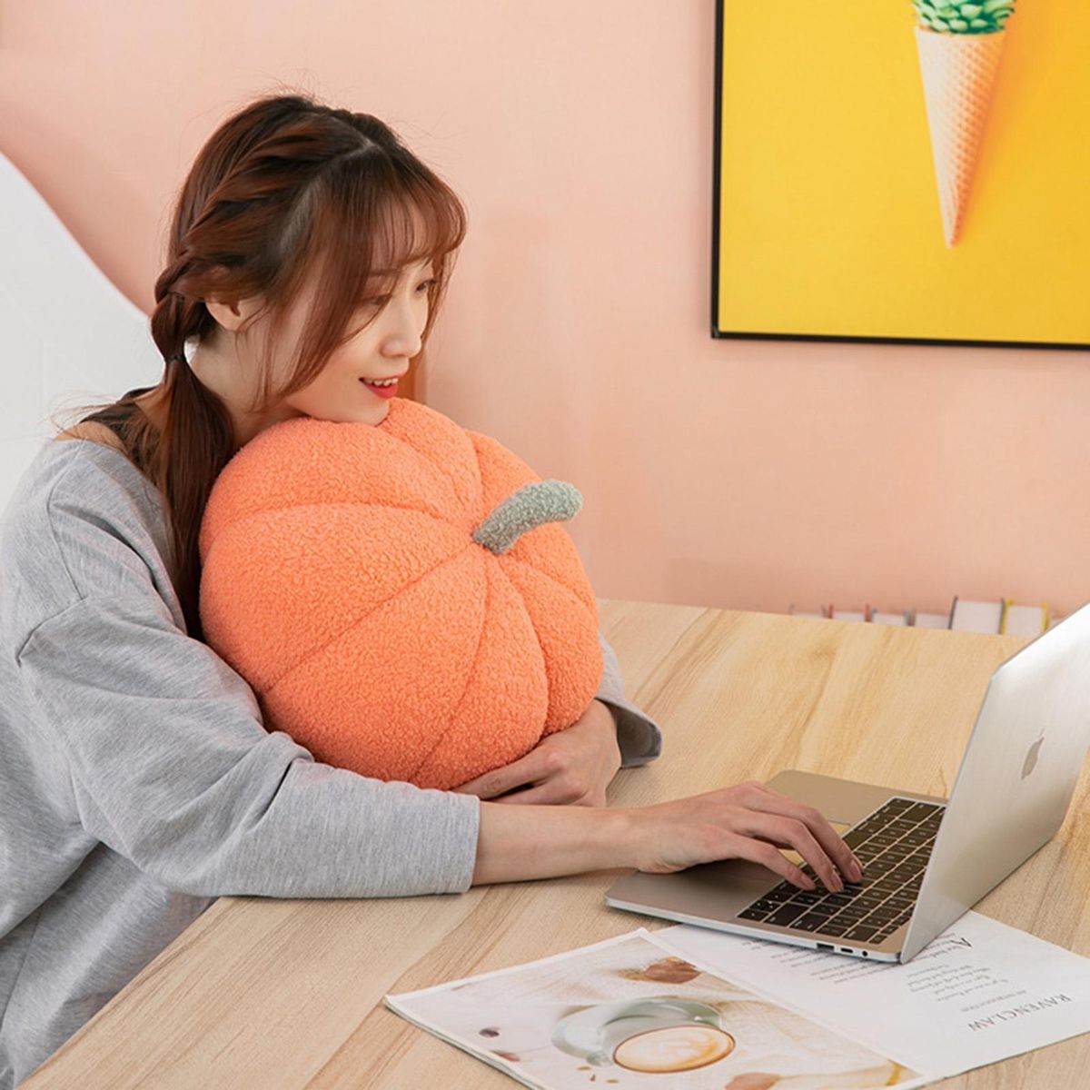 18cm Pumpkin Plush Pillow Pumpkin Plush Pillow Party Scene Decorations Orange