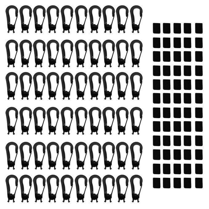 60Pcs Shock Bungee Cord Hook Karabiner Cord Black For 5mm Bungee
