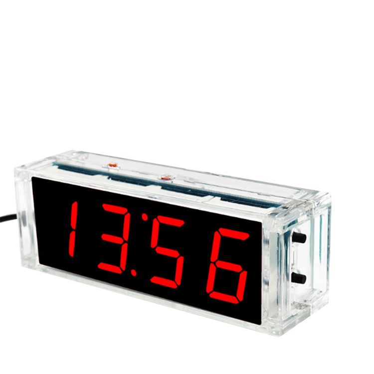 Compact 4-digit DIY Digital LED Clock Kit Light Control