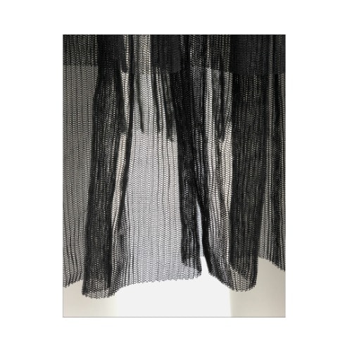 Ladies Crinkle Mesh Midi Skirt - Black
