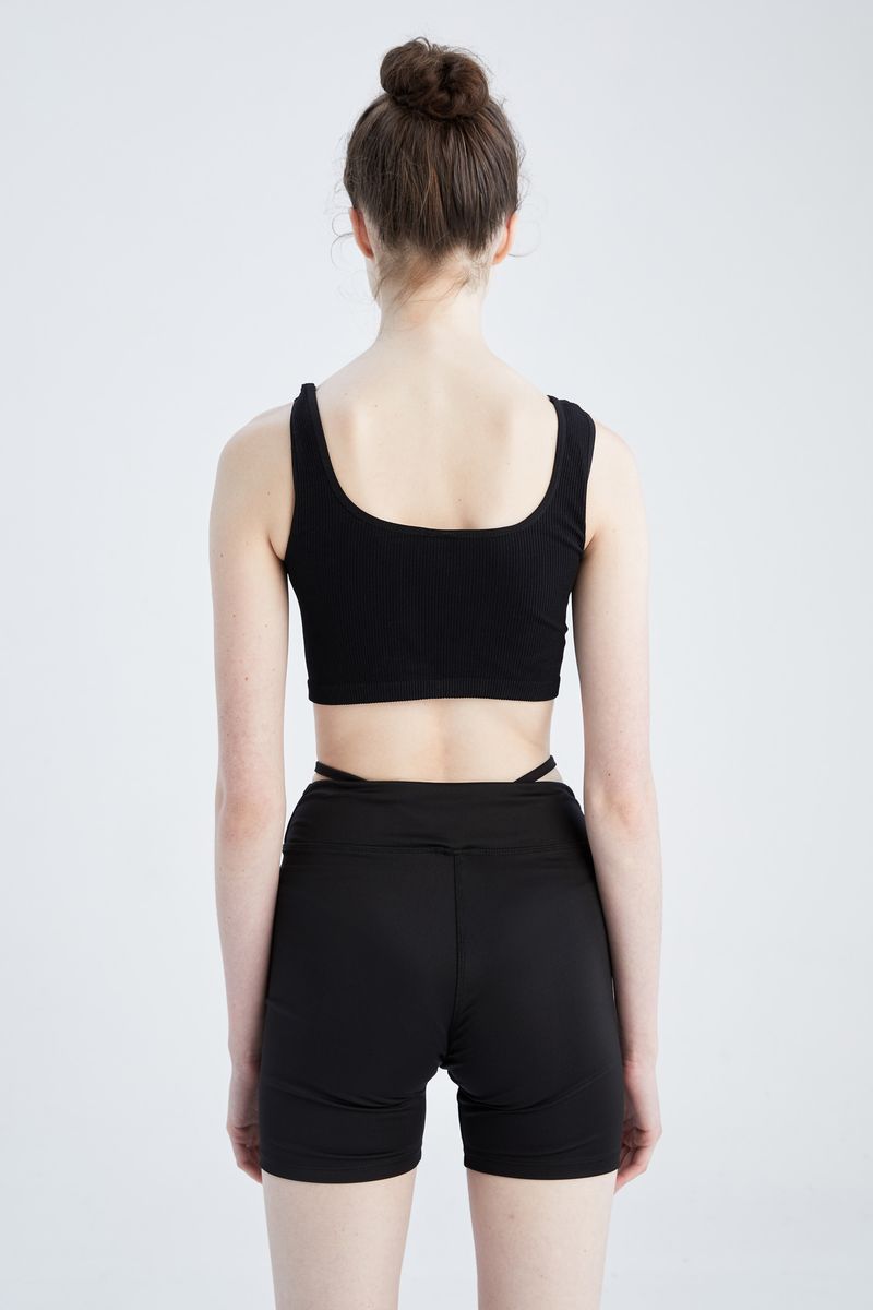 Woman Seamless Bra Fit Knitted Bra-Black