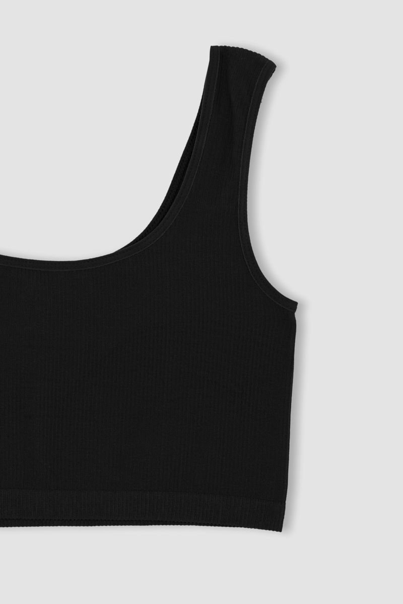 Woman Seamless Bra Fit Knitted Bra-Black