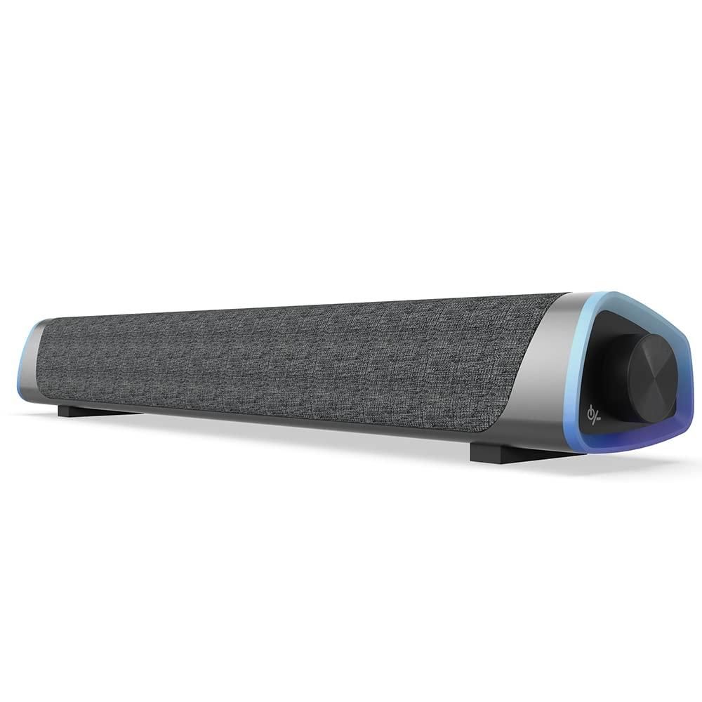 Computer Speakers, USB Powered Small PC Speakers, Colorful RGB Lights with Switch Button, Surround Sound Portable Computer Sound Bar Speaker for Desktop Laptop